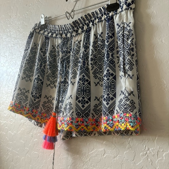 Rococo Sand REVOLVE Boho Silk Tassel Shorts Embroidered Small Resortwear - Picture 7 of 13